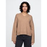 Gap Kadın Kahverengi CashSoft Oversize V Yaka Kazak - L