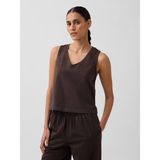 Gap Kadın Kahverengi Triko Crop Atlet - XL