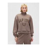 GAP Kadın Kahverengi VintageSoft 1969 Logo Yarım Fermuarlı Sweatshirt