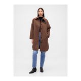 GAP Kadın Kahverengi Yün Karışımlı Houndstooth Kaban