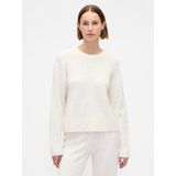 GAP Kadın Kırık Beyaz CashSoft Cable-Knit Bisiklet Yaka Kazak