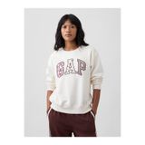 GAP Kadın Kırık Beyaz Logo Sweatshirt