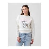 GAP Kadın Kırık Beyaz Peanuts Oversized Wedge Bisiklet Yaka Sweatshirt
