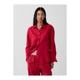 GAP Kadın Kırmızı 100% Keten Oversize Gömlek