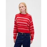 Gap Kadın Kırmızı Fuzzy Oversized Bisiklet Yaka Kazak - XL