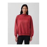 GAP Kadın Kırmızı Heavyweight Fransız Havlu Kumaş Oversized Mockneck Sweatshirt