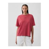 GAP Kadın Kırmızı Organik Pamuk VintageSoft Athletic Logo Tunik T-Shirt