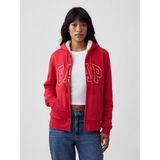 Gap Kadın Kırmızı Relaxed Gap Logo Sherpa-Astarlı Fermuarlı Sweatshirt - XS