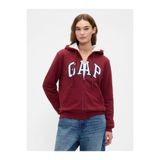GAP Kadın Kırmızı Relaxed Logo Sherpa-Astarlı Fermuarlı Sweatshirt