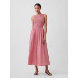 GAP Kadın Kırmızı Smocked Boatneck Maxi Elbise