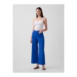 GAP Kadın Kobalt Mavisi High Rise Stride Wide-Leg Ankle Jean Pantolon