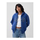 GAP Kadın Kobalt Mavisi Logo Fleece Fermuarlı Sweatshirt