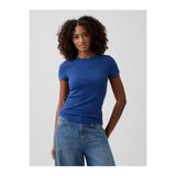 GAP Kadın Kobalt Mavisi Modern Fitilli Logo T-Shirt