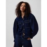 Gap Kadın Koyu Mavi Gap × Hfr Balon Kol Denim Gömlek By Latouché - S