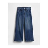 GAP Kadın Koyu Mavi High Rise Stride Wide-Leg Ankle Jean Pantolon