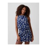 GAP Kadın Koyu Mavi Keten Karışımlı Apron Bluz