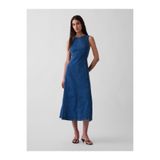 GAP Kadın Koyu Mavi Seamed Denim Maxi Elbise