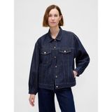 Gap Kadın Koyu Mavi Ultrasoft Oversized Balon Kol Icon Denim Ceket - XL