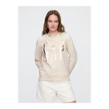 GAP Kadın Krem Logo Crewneck Sweatshirt