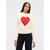 Gap Kadın Krem Relaxed Crop Intarsia Kazak - XL
