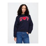 GAP Kadın Lacivert Gap Logo Oversize Fleece Sweatshirt