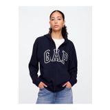 GAP Kadın Lacivert Gap Logo Relaxed Fermuarlı Sweatshirt