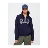 GAP Kadın Lacivert Logo Fleece Fermuarlı Sweatshirt