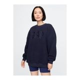 GAP Kadın Lacivert Logo Oversize Sherpa Kalpli Sweatshirt