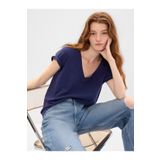 GAP Kadın Lacivert Organik Pamuk Vintage V Yaka T-shirt
