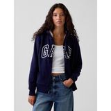 Gap Kadın Lacivert Relaxed Gap Logo Sherpa-Astarlı Fermuarlı Sweatshirt - XS