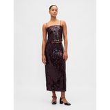 Gap Kadın Lacivert Sequin Maxi Etek