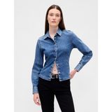 Gap Kadın Mavi Denim Fitted Gömlek - XS