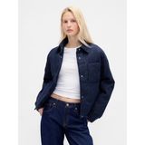 Gap Kadın Mavi Denim Şişme Puffer Şişme Ceket - S