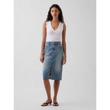 Gap Kadın Mavi High Rise Denim Midi Kalem Etek - 29