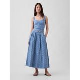 Gap Kadın Mavi High Rise Eyelet Maxi Etek - XL