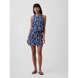 Gap Kadın Mavi Linen-Blend Pull-On Mini Etek - S