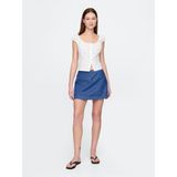 Gap Kadın Mavi Ultrasoft Denim Mini Etek - XL