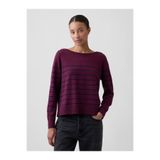 GAP Kadın Mor Relaxed Jersey Boatneck Kazak