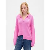 Gap Kadın Pembe Asimetrik Logo Kazak - XL