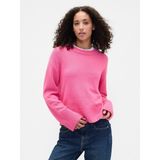 Gap Kadın Pembe Cashsoft Relaxed Crewneck Kazak