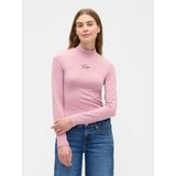 Gap Kadın Pembe Crop Gap Logo Mockneck T-Shirt - XS