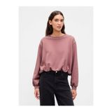 GAP Kadın Pembe Heavyweight Fransız Havlu Kumaş Balon Sweatshirt