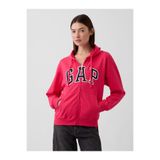GAP Kadın Pembe Logo Fermuarlı Fransız Havlu Kumaş Sweatshirt