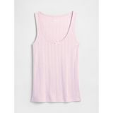 Gap Kadın Pembe Pointelle Scoopneck Tank Pijama Üstü - XS
