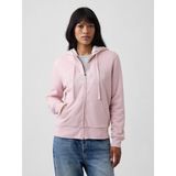 Gap Kadın Pembe Relaxed Gap Logo Sherpa-Astarlı Fermuarlı Sweatshirt - XL
