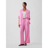 GAP Kadın Pembe Relaxed Keten Karışımlı Wide-Leg Pantolon