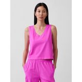Gap Kadın Pembe Triko Crop Atlet - 2XL