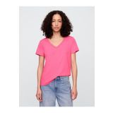 GAP Kadın Pembe V Yaka T-Shirt