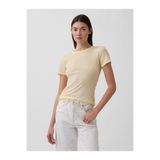 GAP Kadın Sarı Fitilli Pointelle Crewneck T-Shirt