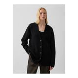 GAP Kadın Siyah CashSoft Oversized Triko Hırka